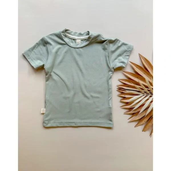 Shop All | 0/3m Crew Neck Essential Tee | Baby & Toddler | Luxury Bamboo | Sage - CaringForTots - Professional Baby and Children's Products | Caring for Growth, Caring for Every Moment