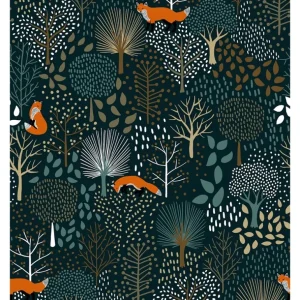 Best M. Fox - Children's Wallpaper - Forest And Fox Motifs - CaringForTots - Professional Baby and Children's Products | Caring for Growth, Caring for Every Moment