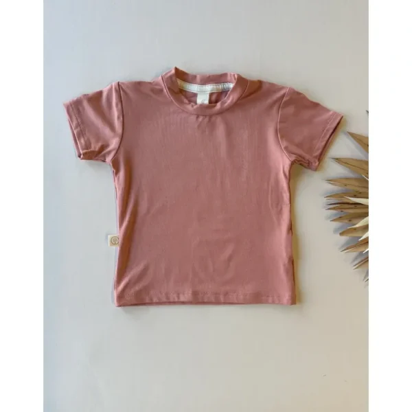 Shop All | 0/3m 3/6m | Crew Neck Essential Tee | Baby & Toddler | Luxury Bamboo | Salmon - CaringForTots - Professional Baby and Children's Products | Caring for Growth, Caring for Every Moment