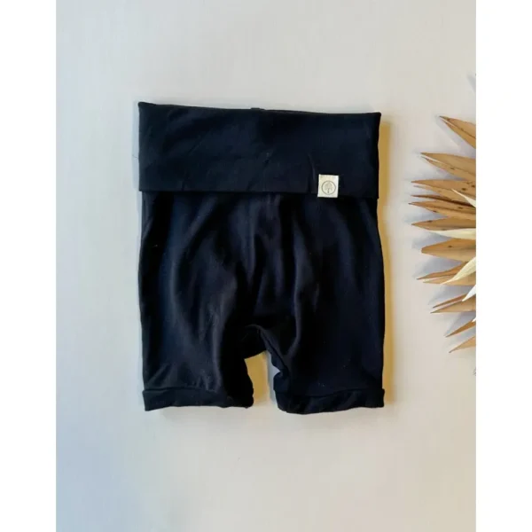 Shop All | 0/3m 3/6m Fold-over Shorties | Baby & Toddler | Luxury Bamboo | Black - CaringForTots - Professional Baby and Children's Products | Caring for Growth, Caring for Every Moment