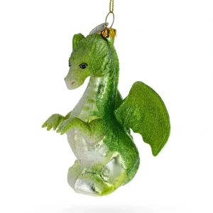 Clearance Majestic Flying Green Dragon - Blown Glass Christmas Ornament - CaringForTots - Professional Baby and Children's Products | Caring for Growth, Caring for Every Moment