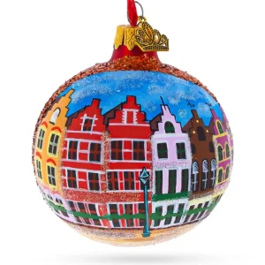 New Markt Of Bruges, Belgium Glass Ball Christmas Ornament 3.25 Inches - CaringForTots - Professional Baby and Children's Products | Caring for Growth, Caring for Every Moment