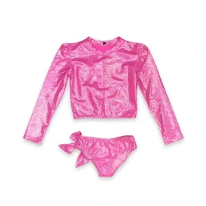 Online Martinica Glitter Neon Pink Rash Guard - CaringForTots - Professional Baby and Children's Products | Caring for Growth, Caring for Every Moment