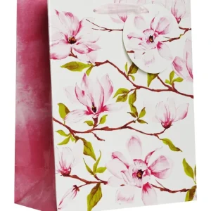Store Medium Gloss Floral Gift Bags, Magnolia - CaringForTots - Professional Baby and Children's Products | Caring for Growth, Caring for Every Moment