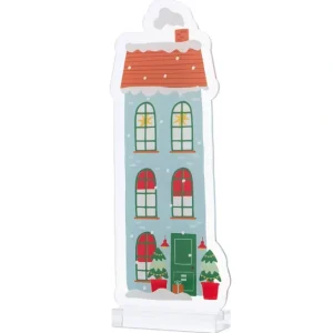 Flash Sale Merry & Bright Acrylic Christmas Village- Blue Townhouse - CaringForTots - Professional Baby and Children's Products | Caring for Growth, Caring for Every Moment