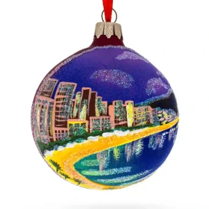 Cheap Miami Beach, Florida Glass Ball Christmas Ornament 3.25 Inches - CaringForTots - Professional Baby and Children's Products | Caring for Growth, Caring for Every Moment