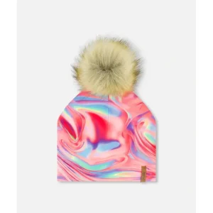 Cheap Mid-Season Jersey Detachable Pompom Hat Printed Marble by Deux par Deux - CaringForTots - Professional Baby and Children's Products | Caring for Growth, Caring for Every Moment