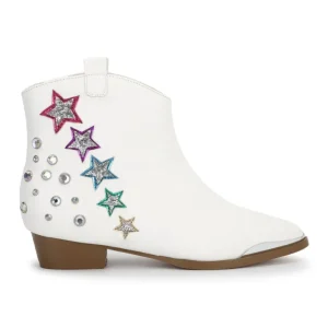Online Miss Dallas Western Boot In White Shooting Stars - Kids - CaringForTots - Professional Baby and Children's Products | Caring for Growth, Caring for Every Moment