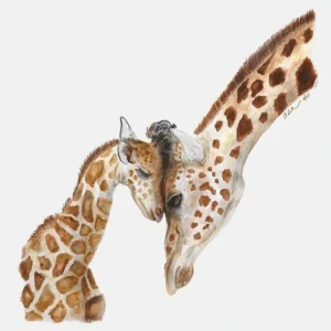 Shop Mom Baby Giraffes Canvas Art - CaringForTots - Professional Baby and Children's Products | Caring for Growth, Caring for Every Moment