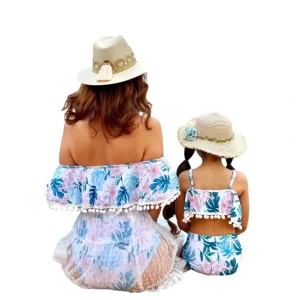 New Mommy And Me Under The Palms Two Piece Swimsuit - CaringForTots - Professional Baby and Children's Products | Caring for Growth, Caring for Every Moment