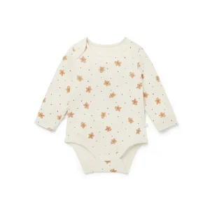 Sale MORI Christmas Long Sleeve Bodysuit - Gingerbread Print - CaringForTots - Professional Baby and Children's Products | Caring for Growth, Caring for Every Moment