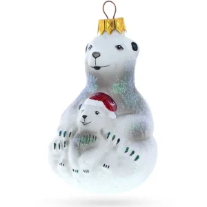 Best Sale Mother Bear With Cub Glass Christmas Ornament - CaringForTots - Professional Baby and Children's Products | Caring for Growth, Caring for Every Moment