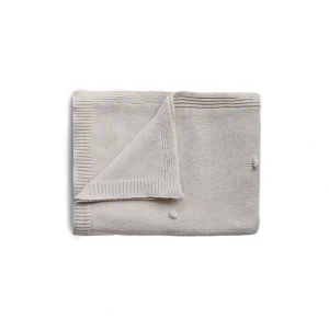 Fashion Mushie Knitted Baby Blanket - Textured Dots/Off-White Melange - CaringForTots - Professional Baby and Children's Products | Caring for Growth, Caring for Every Moment
