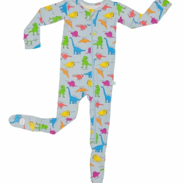 Sale Neon Dino Footsie - CaringForTots - Professional Baby and Children's Products | Caring for Growth, Caring for Every Moment
