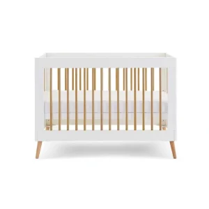 Online Obaby Maya Mini Cot Bed - White + Natural - CaringForTots - Professional Baby and Children's Products | Caring for Growth, Caring for Every Moment