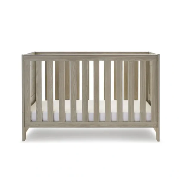 Outlet Obaby Nika Cot Bed - Grey Wash - CaringForTots - Professional Baby and Children's Products | Caring for Growth, Caring for Every Moment