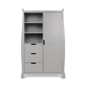 Hot Obaby Stamford Double Wardrobe - Warm Grey - CaringForTots - Professional Baby and Children's Products | Caring for Growth, Caring for Every Moment