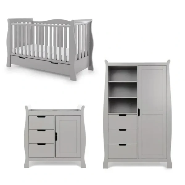 Hot Obaby Stamford Luxe 3 Piece Room Set - Warm Grey - CaringForTots - Professional Baby and Children's Products | Caring for Growth, Caring for Every Moment
