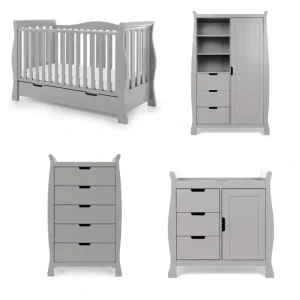 Cheap Obaby Stamford Luxe 4 Piece Room Set - Warm Grey - CaringForTots - Professional Baby and Children's Products | Caring for Growth, Caring for Every Moment