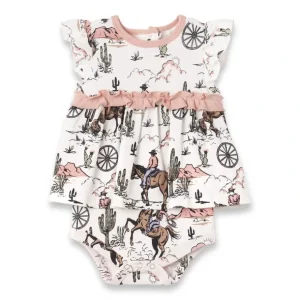 Cheap On The Range Cowgirl Skirted Bodysuit - CaringForTots - Professional Baby and Children's Products | Caring for Growth, Caring for Every Moment