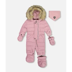Discount One Piece Baby Snowsuit Orchid by Deux par Deux - CaringForTots - Professional Baby and Children's Products | Caring for Growth, Caring for Every Moment