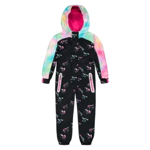 Fashion One Piece Outerwear Suit Black Printed Multicolor Unicorns - CaringForTots - Professional Baby and Children's Products | Caring for Growth, Caring for Every Moment