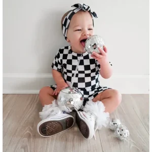 Clearance Oreo Checkers Dream Bodysuit Dress - CaringForTots - Professional Baby and Children's Products | Caring for Growth, Caring for Every Moment