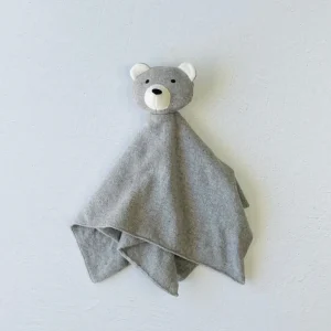 Shop Organic Baby Lovey Security Blanket Cuddle Cloth - Grey Bear - CaringForTots - Professional Baby and Children's Products | Caring for Growth, Caring for Every Moment