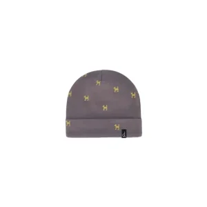 Discount Organic Cotton Hat Dark Grey With Printed Pixel Dog - CaringForTots - Professional Baby and Children's Products | Caring for Growth, Caring for Every Moment