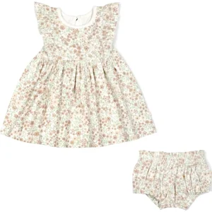Clearance Organic Flutter Dress - Summer Floral - CaringForTots - Professional Baby and Children's Products | Caring for Growth, Caring for Every Moment