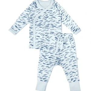 Online Organic Kimono Top & Pants Set - Minnow - CaringForTots - Professional Baby and Children's Products | Caring for Growth, Caring for Every Moment