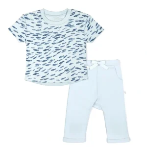 Online Organic Tee & Pants Set - Minnow - CaringForTots - Professional Baby and Children's Products | Caring for Growth, Caring for Every Moment