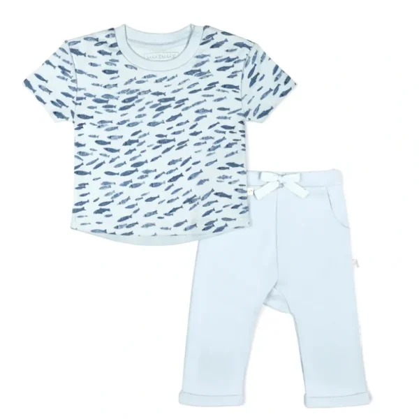Online Organic Tee & Pants Set - Minnow - CaringForTots - Professional Baby and Children's Products | Caring for Growth, Caring for Every Moment