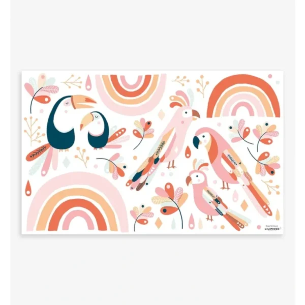 Best Sale Paradisio - Wall Decals Muraux - Birds Of Paradise (orange) - CaringForTots - Professional Baby and Children's Products | Caring for Growth, Caring for Every Moment