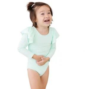 Sale Pastel Green L/s Flutter Sleeve Leotard - CaringForTots - Professional Baby and Children's Products | Caring for Growth, Caring for Every Moment