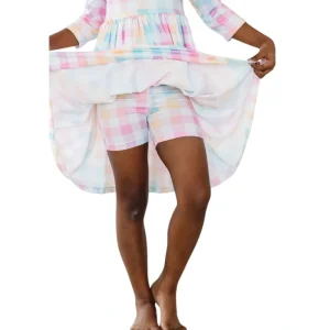 Discount Pastel Plaid Twirl Shorts - CaringForTots - Professional Baby and Children's Products | Caring for Growth, Caring for Every Moment