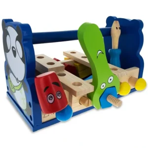 Shop All | 21 Pieces Construction Building Tools In Wooden Toolbox - CaringForTots - Professional Baby and Children's Products | Caring for Growth, Caring for Every Moment