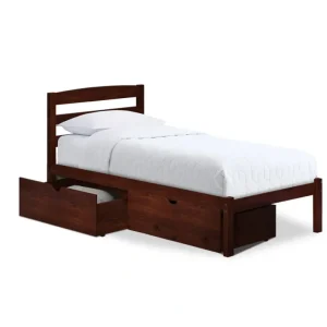 Shop P'kolino Twin Bed with Storage Drawers - Cherry - CaringForTots - Professional Baby and Children's Products | Caring for Growth, Caring for Every Moment