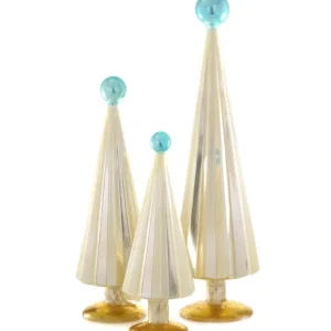 Pleated Treepearl Blue Set Of 3 - CaringForTots - Professional Baby and Children's Products | Caring for Growth, Caring for Every Moment* Christmas Home Decor