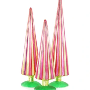 Pleated Trees Red & Gold Set Of 3 - CaringForTots - Professional Baby and Children's Products | Caring for Growth, Caring for Every Moment* Christmas Home Decor