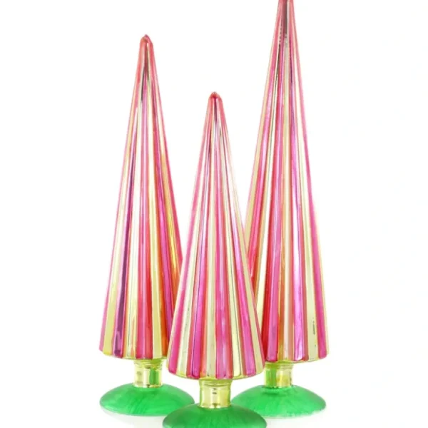 Pleated Trees Red & Gold Set Of 3 - CaringForTots - Professional Baby and Children's Products | Caring for Growth, Caring for Every Moment* Christmas Home Decor