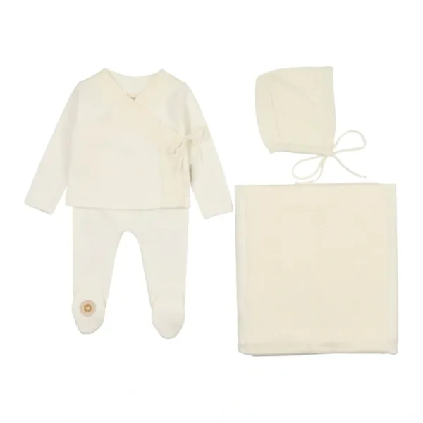 Pointelle Twist Ensemble Layette Set - CaringForTots - Professional Baby and Children's Products | Caring for Growth, Caring for Every Moment* Pajamas - Long Set
