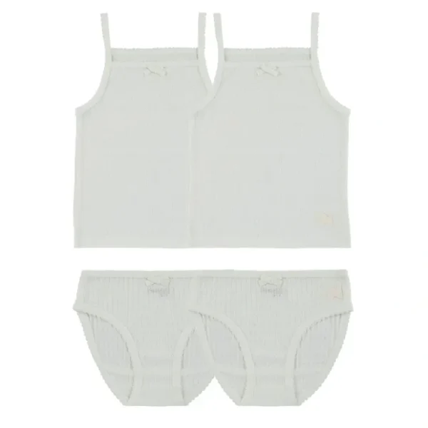 Pointelle White, Girl (2 Sets) - CaringForTots - Professional Baby and Children's Products | Caring for Growth, Caring for Every Moment* Underwear