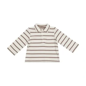 Polo L/s Shirt - Brown Rib Stripe - CaringForTots - Professional Baby and Children's Products | Caring for Growth, Caring for Every Moment* Polo Shirts
