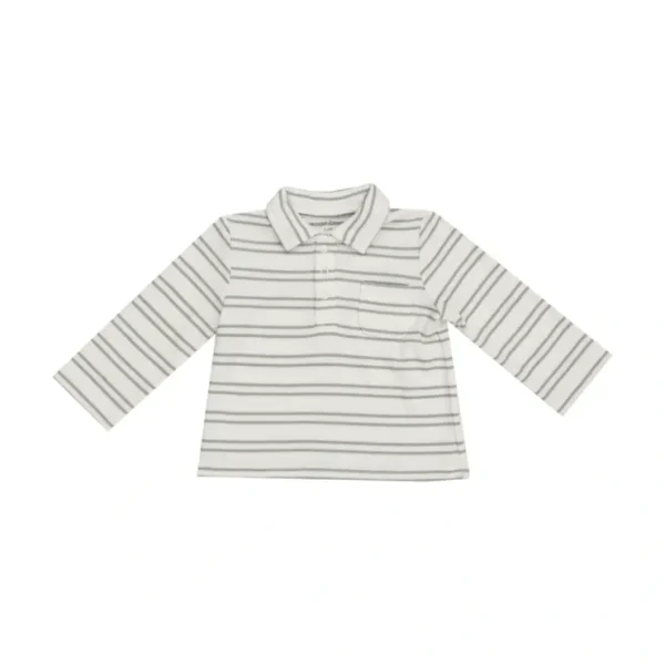 Polo L/s Shirt - Modal Rib Stripe - Desert Sage - CaringForTots - Professional Baby and Children's Products | Caring for Growth, Caring for Every Moment* Polo Shirts