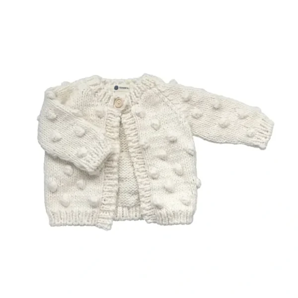 Popcorn Cardigan, Cream - CaringForTots - Professional Baby and Children's Products | Caring for Growth, Caring for Every Moment* Sweaters