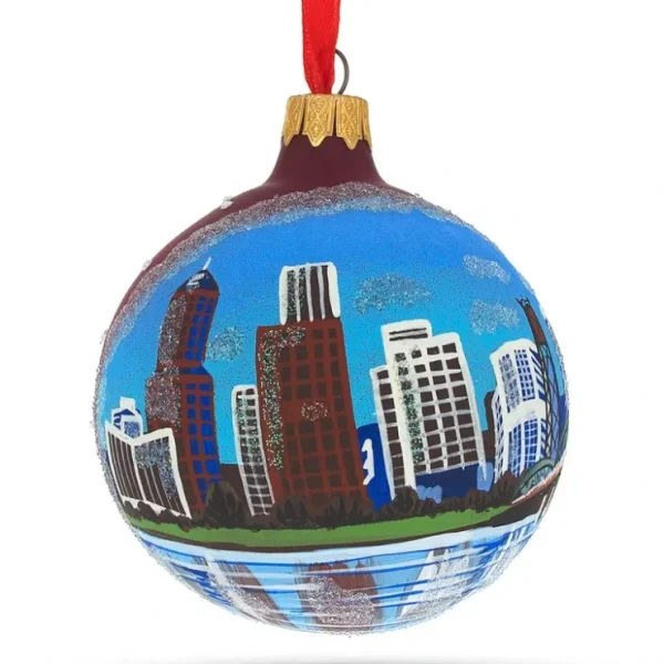 Portland, Oregon Glass Ball Christmas Ornament 3.25 Inches - CaringForTots - Professional Baby and Children's Products | Caring for Growth, Caring for Every Moment* Ornaments