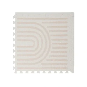 Premium Foam Playmats | Linear - Linen - CaringForTots - Professional Baby and Children's Products | Caring for Growth, Caring for Every Moment* All Products