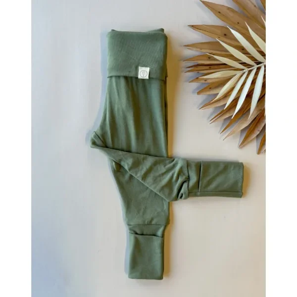 Shop All | *preorder* Fold-over Footie Leggings | Baby & Toddler | Luxury Bamboo | Eucalyptus - CaringForTots - Professional Baby and Children's Products | Caring for Growth, Caring for Every Moment