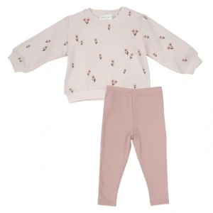 Pretty Pink Floral Puffy Oversized Sweatshirt Ribbed Legging Set - CaringForTots - Professional Baby and Children's Products | Caring for Growth, Caring for Every Moment* Girls
